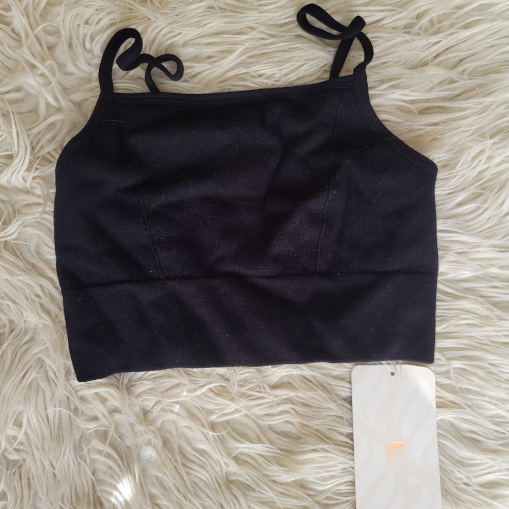 NWT - Fabletics Kinsley Cloudrib Seamless Bralette - Black - Women's Small